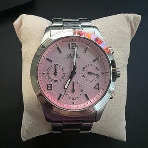 Guess Pink and Silver woman Watch